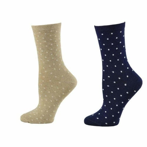 Dot pattern Crew (Mid calf) 2 PR. Pack Cotton Socks Image 9