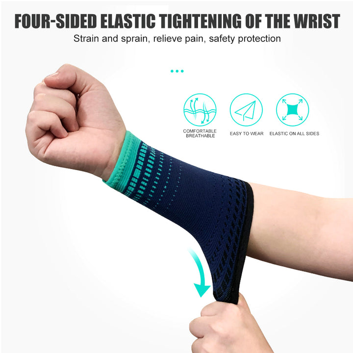 GOMOREON 2Pcs Wrist Band Nylon Knitted - Light Elastic and Breathable - Men Women - for Sweat Sports Exercise Workout Image 4