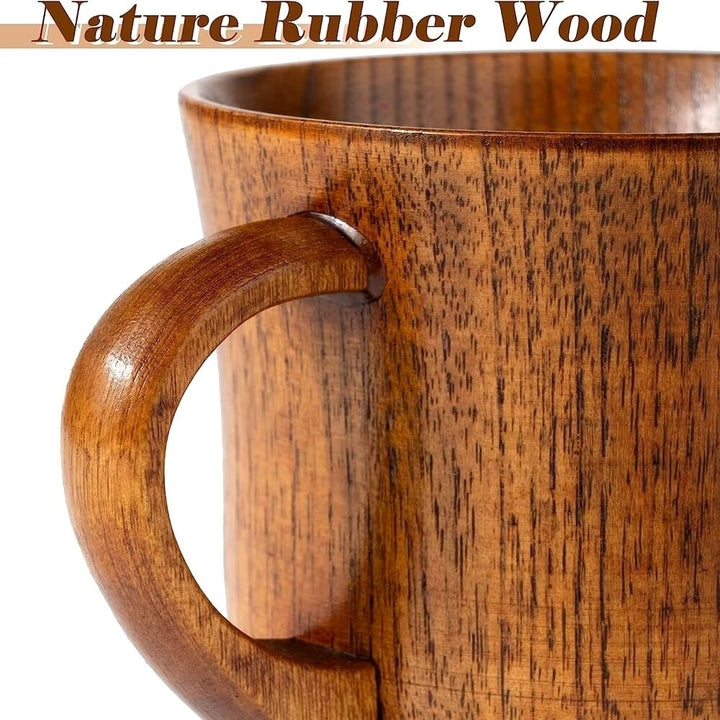 130ml Solid Wood Tea Cup with Handle - Sour Jujube Wooden Water Cup for Kitchen and Living Room Image 4