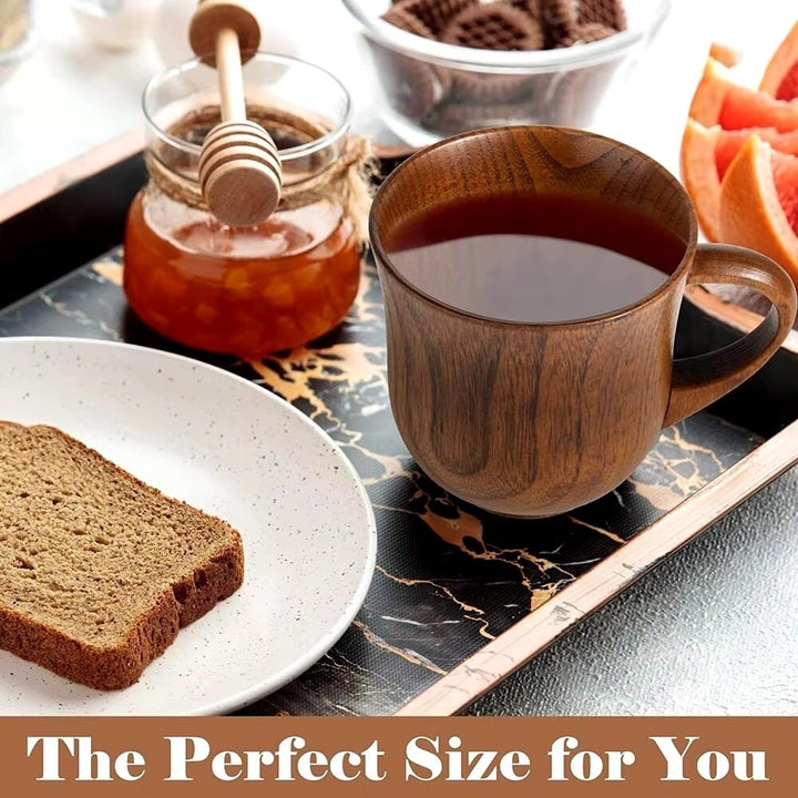 130ml Solid Wood Tea Cup with Handle - Sour Jujube Wooden Water Cup for Kitchen and Living Room Image 4