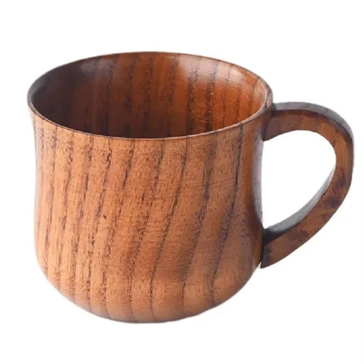 130ml Solid Wood Tea Cup with Handle - Sour Jujube Wooden Water Cup for Kitchen and Living Room Image 7