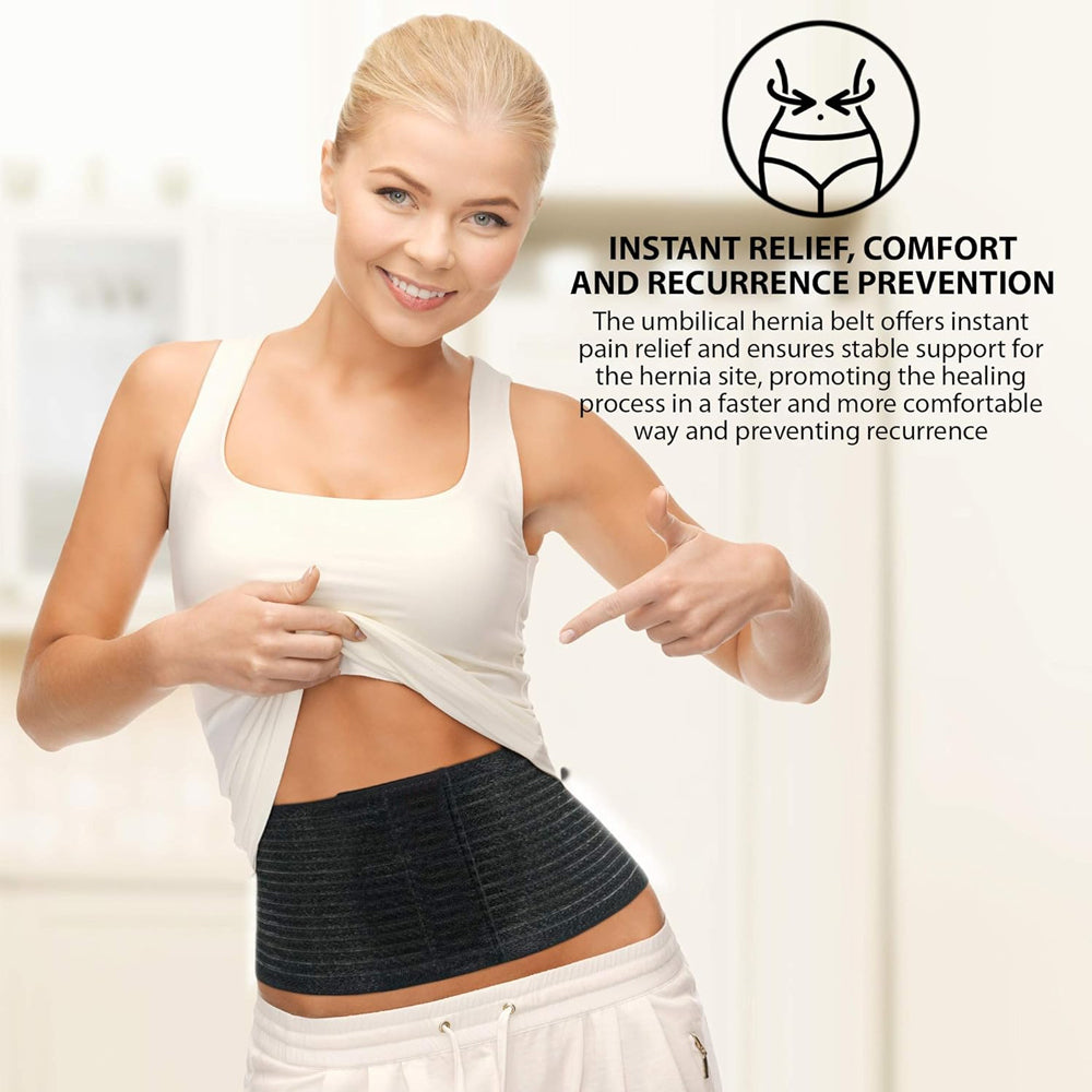 Umbilical Hernia Belt Brace Abdominal Hernia Binder for Belly Button Navel Hernia Support Helps Relieve Pain - for Image 4