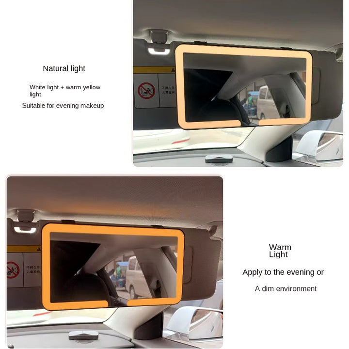 HD LED Car Makeup Mirror - Dimmable Touchscreen Vanity Mirror with Sun Visor Image 7