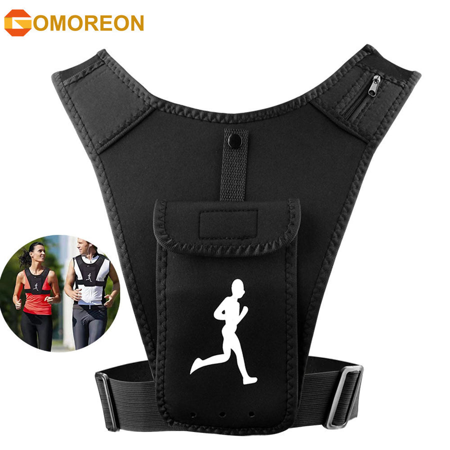 Adjustable Running Vest Phone Holder for Men Women Cell Phone and Key Pouch Hydration Vest Train Free Workout Gear Image 1