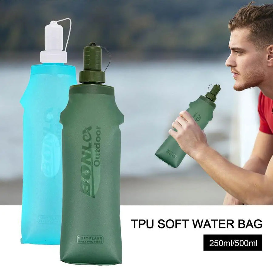 250ML 500ML Soft Flask Running Water Bottle Foldable TPU Hydration Flask for Running Hydration Pack Cycling Hiking Image 1