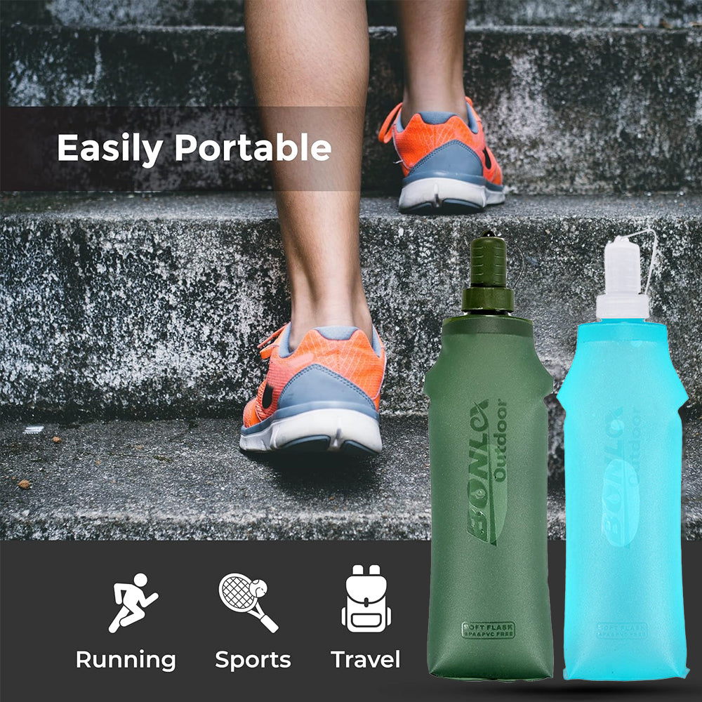 250ML 500ML Soft Flask Running Water Bottle Foldable TPU Hydration Flask for Running Hydration Pack Cycling Hiking Image 2