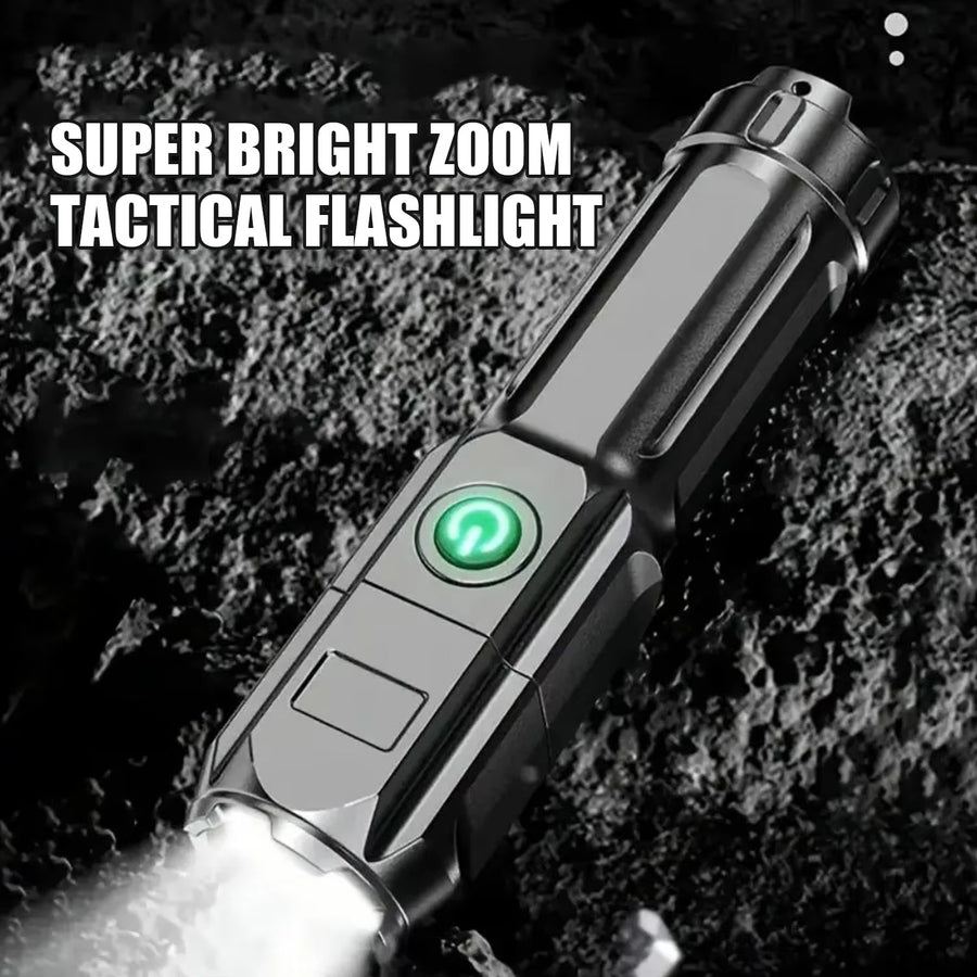 Portable High Power Rechargeable LED Flashlight - Ultra Powerful Spotlight for Camping Image 1