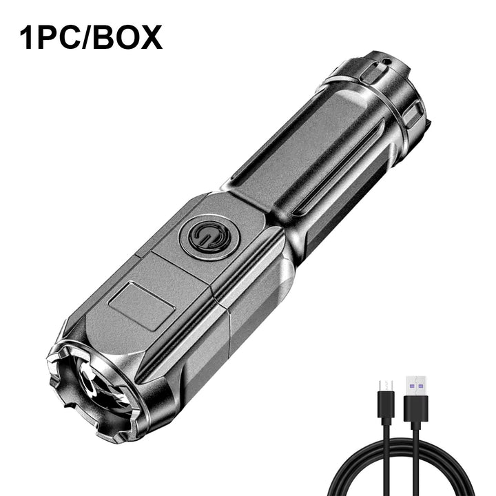 Portable High Power Rechargeable LED Flashlight - Ultra Powerful Spotlight for Camping Image 7