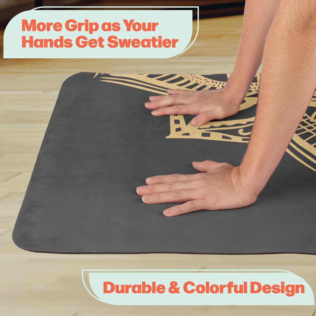 Yoga Mat with Strap Sweat Absorbent Exercise Mat Non Slip Fitness Floor Mat Image 8