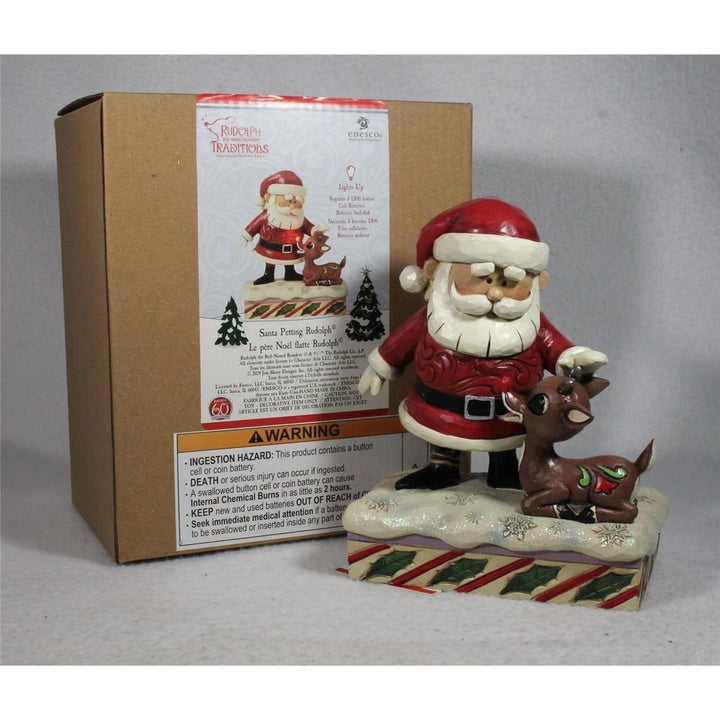 Jim Shore Figurine Santa Petting Rudolph - Holiday 2024 - in Box 6015718 Image 6