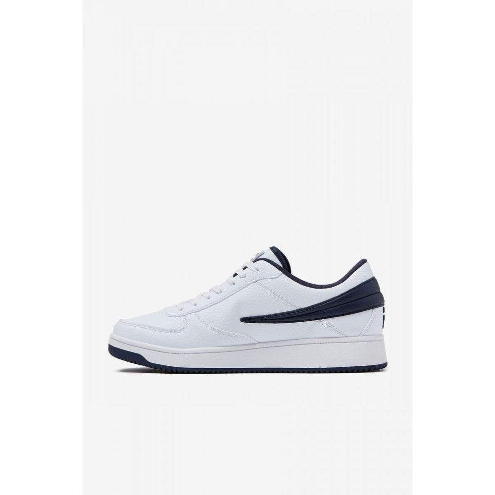 FILA Mens A-Low Sneakers White/Fila Navy/Fila Navy - 1CM00551-147 WHT/FNVY/FNVY Image 2