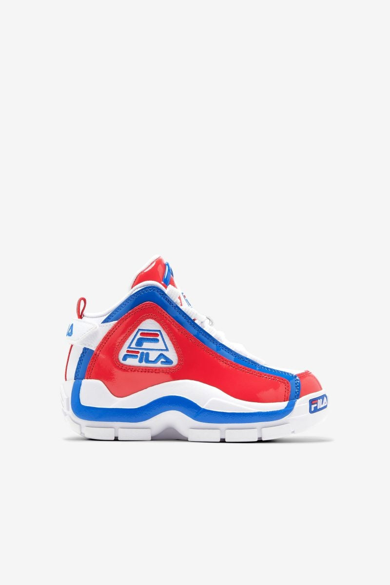 Fila Grant Hill 2 Little Kid High-Top Sneakers White Red Prince Blue Leather Image 1