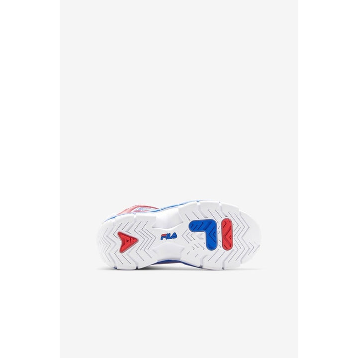 Fila Grant Hill 2 Little Kid High-Top Sneakers White Red Prince Blue Leather Image 3