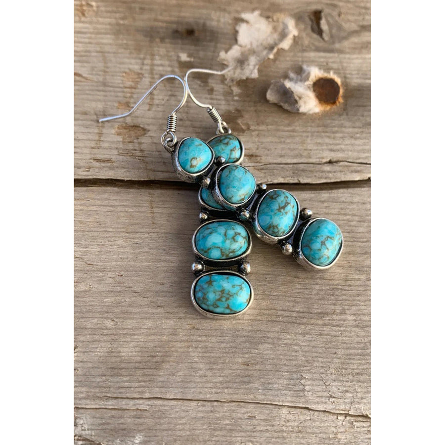 Turquoise Stacked Dangle Earrings Image 1