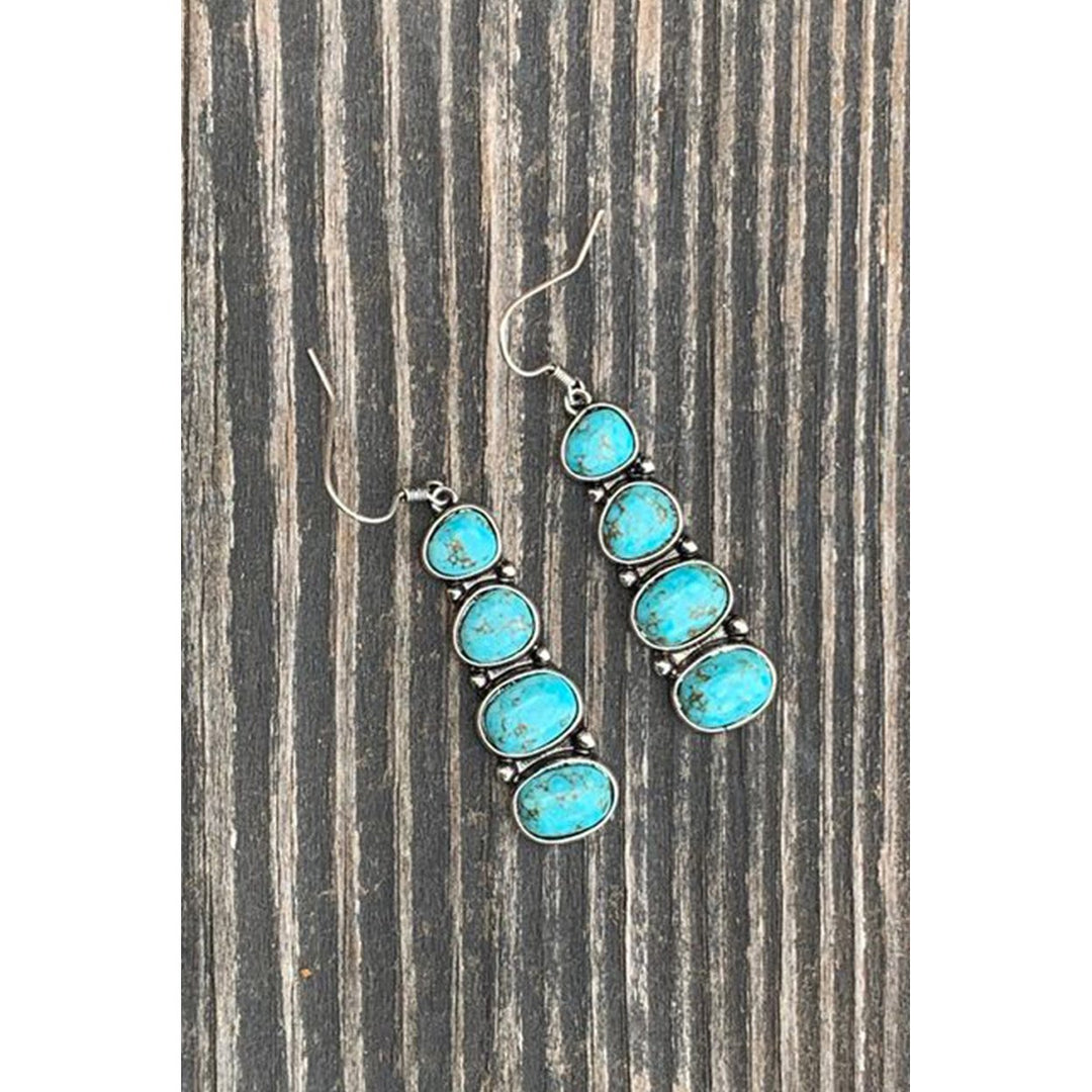 Turquoise Stacked Dangle Earrings Image 2