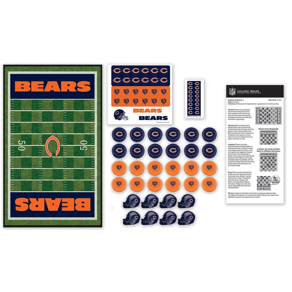 Chicago Bears Checkers Board Game NFL 24 Piece Set 13x21 inches Officially Licensed Image 2