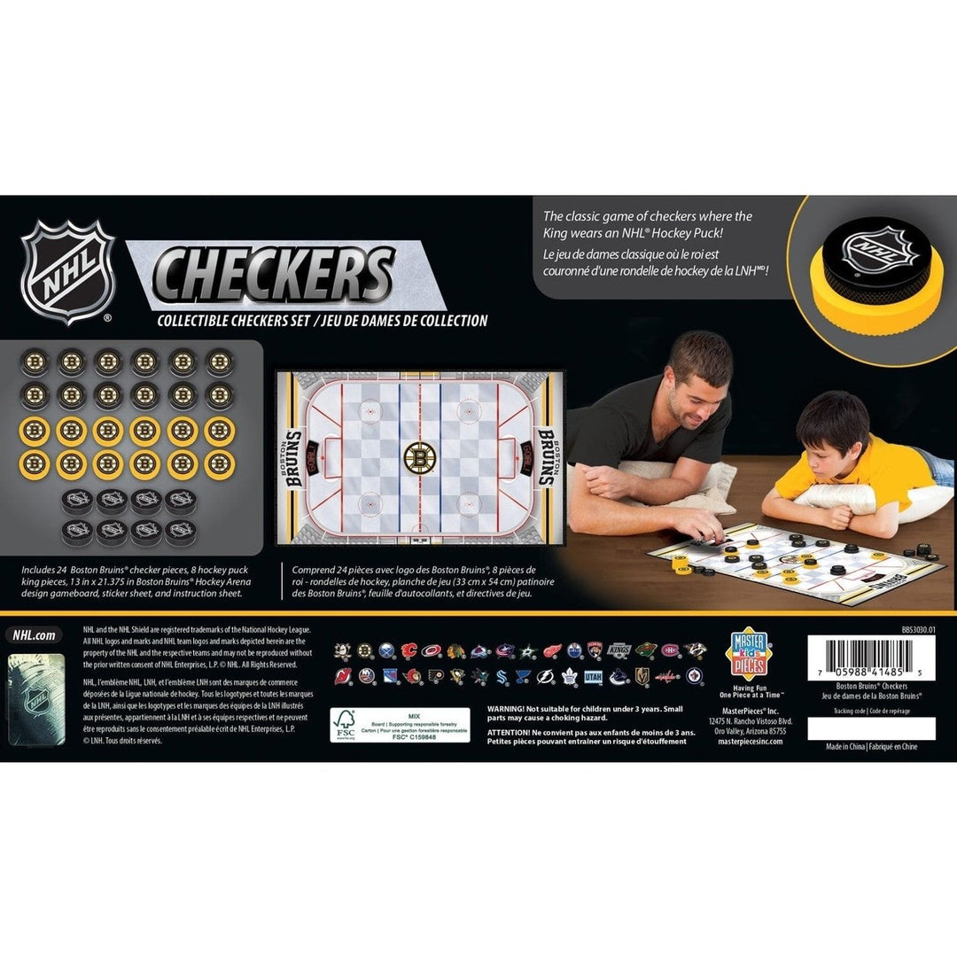 Boston Bruins Checkers Board Game NHL 24 Pieces 13x21 Inches MasterPieces Image 3