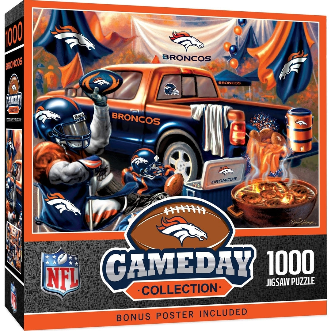 Denver Broncos 1000 Piece Jigsaw Puzzle NFL 19.25 x 26.75 Recycled Material Image 1