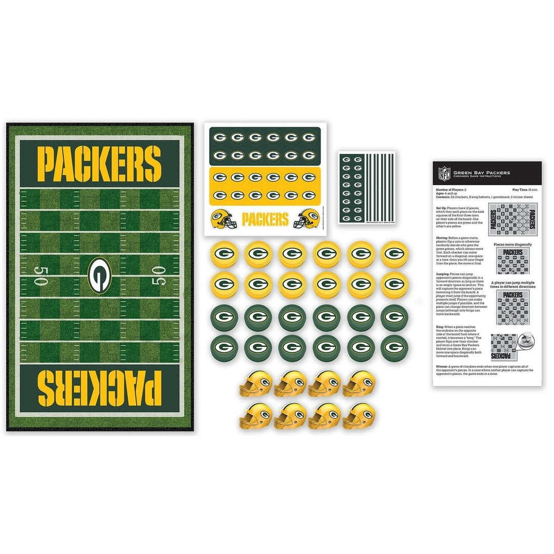 Green Bay Packers Checkers Board Game NFL Officially Licensed Fun for Ages 6+ Image 2