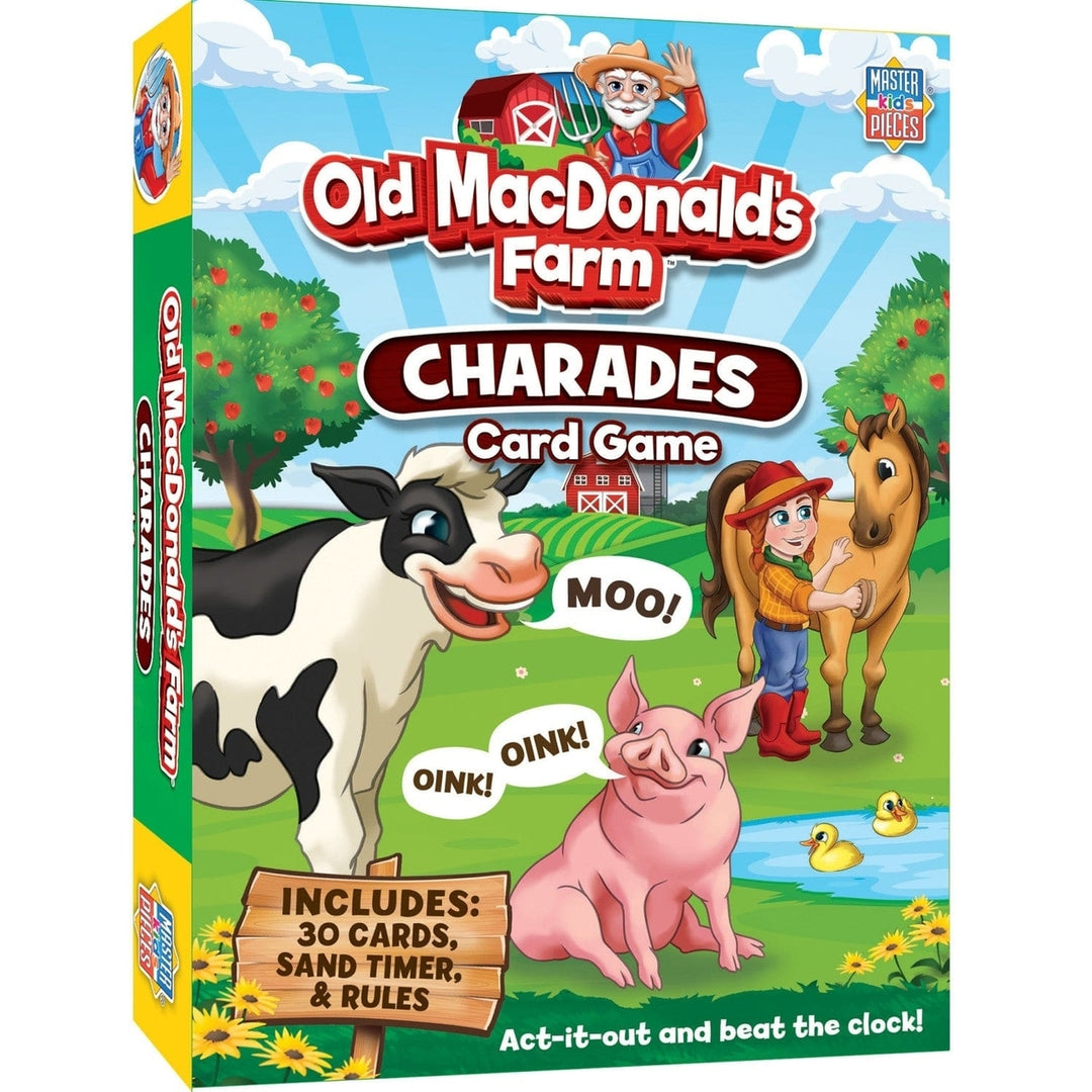 Old MacDonalds Farm Charades Game by MasterPieces 29 Cards Ages 4+ 2 Players Image 1