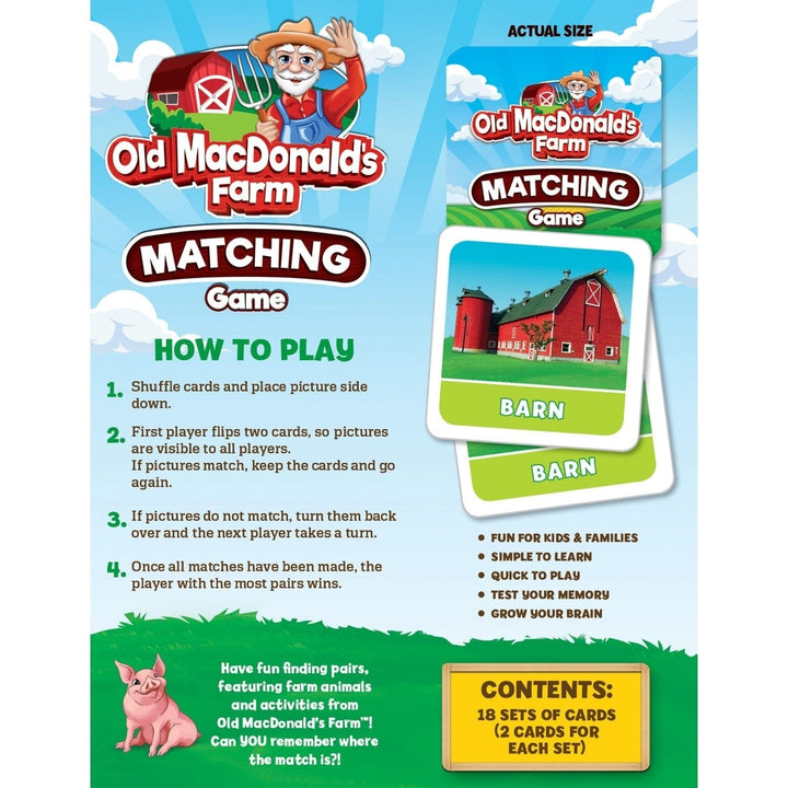 Old MacDonalds Farm Matching Game by MasterPieces Fun Family Memory Game Image 3