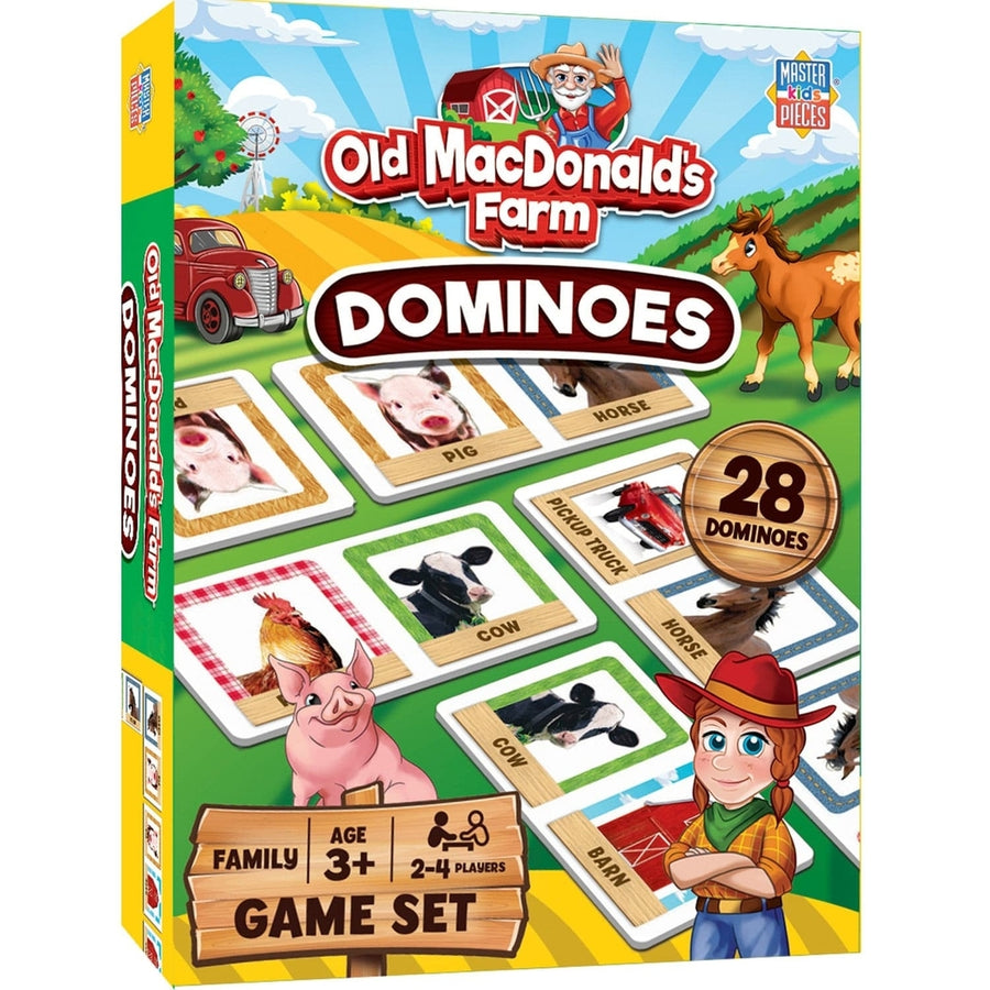 MasterPieces Old MacDonalds Farm Picture Dominoes Kids Game 2-4 Players Image 1