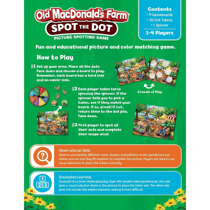 Old MacDonalds Farm Spot the Dot Matching Game for Kids Ages 3 and Up Image 3