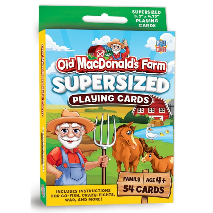 MasterPieces Old MacDonalds Farm Jumbo Playing Cards Brightly Colored 52 Cards Image 1