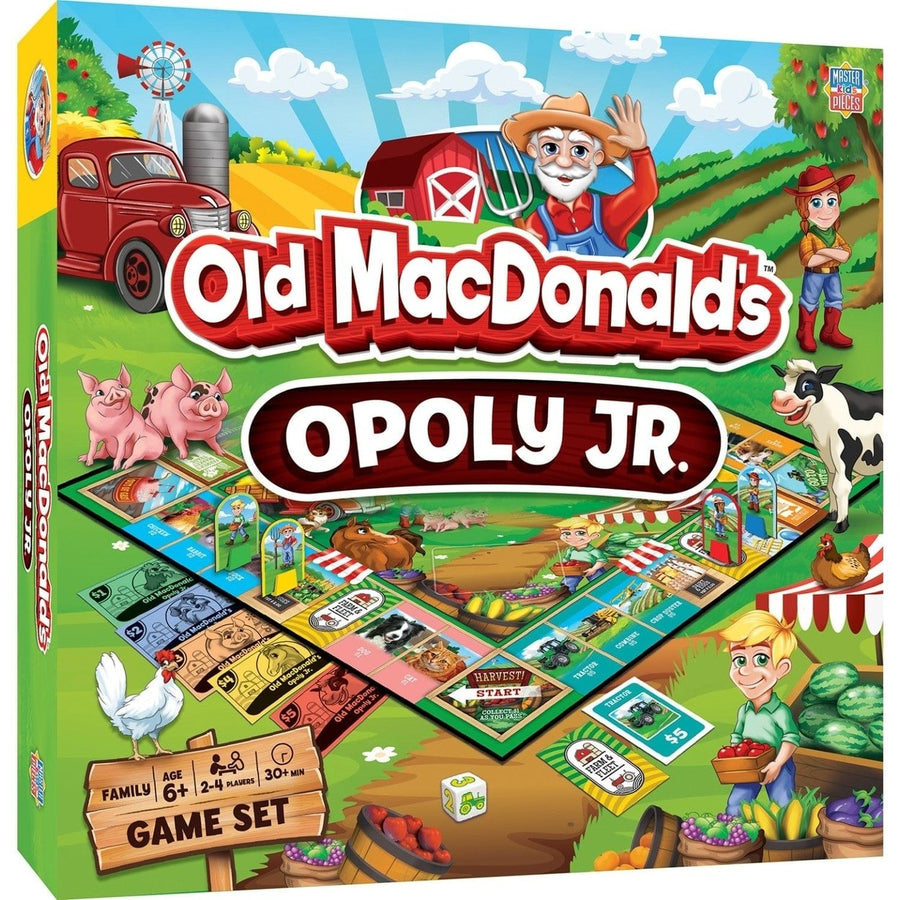 Old MacDonalds Opoly Junior Farm Game Fun Board 4 Playing Pieces Custom Money Image 1