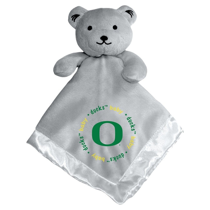 Oregon Ducks Security Bear Gray Plush Toy 14x14in Soft Satin Lining Officially Licensed Image 1