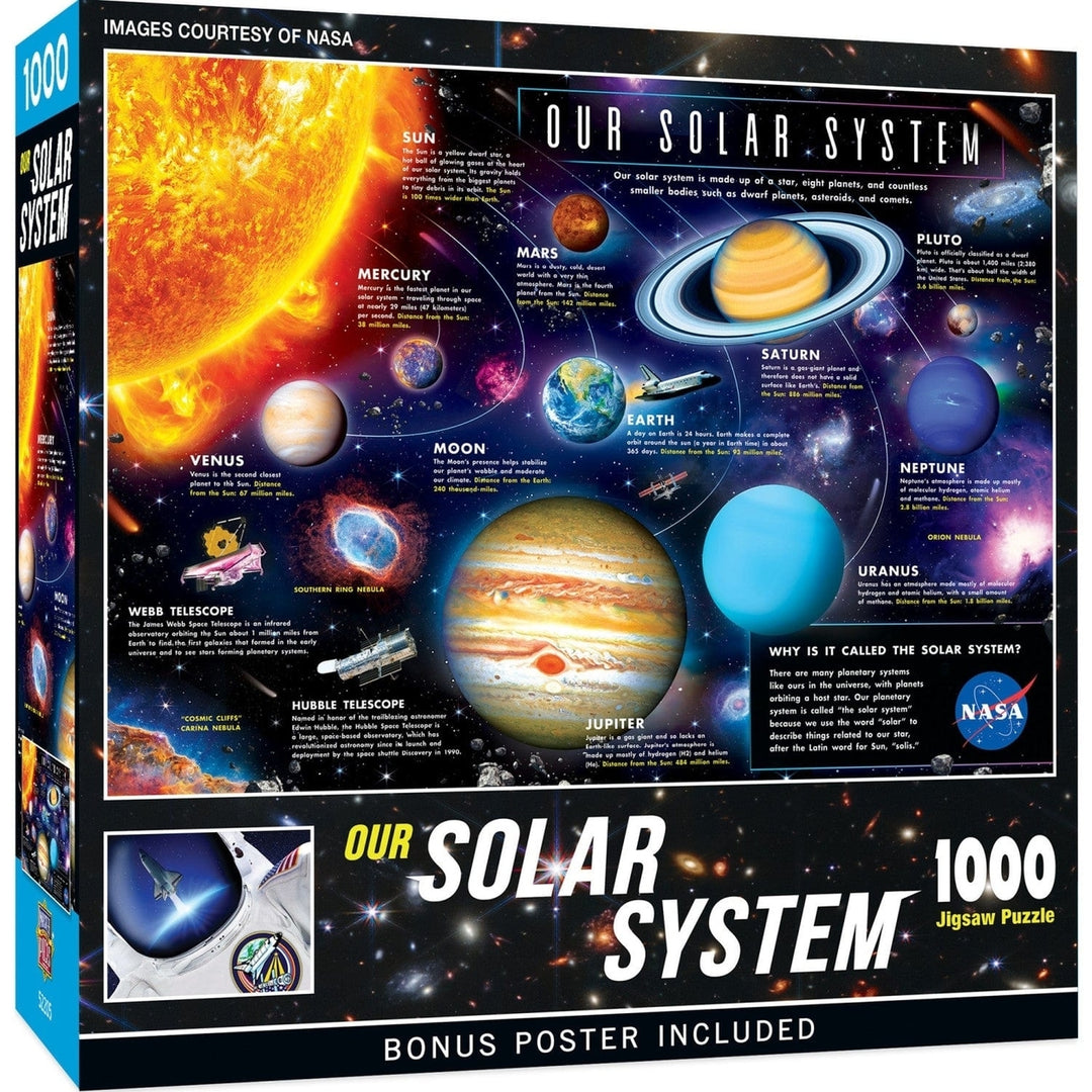 MasterPieces NASA Solar System 1000 Piece Jigsaw Puzzle Educational Fun Family Image 1