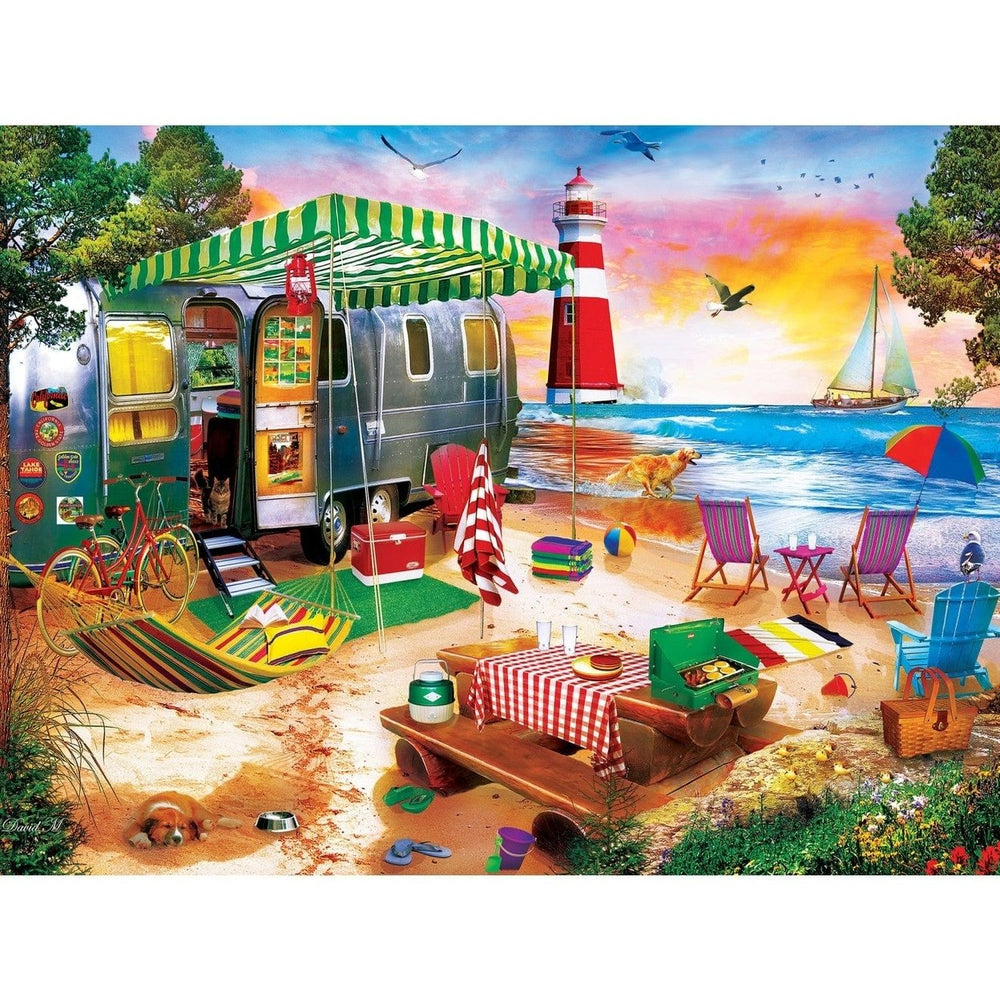 MasterPieces 550 Piece Puzzle Paradise Beach Camping Jigsaw 24x18 Eco-Friendly Image 2