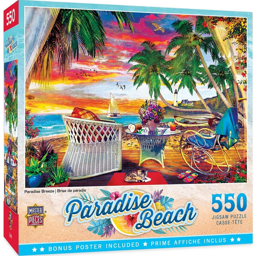 MasterPieces Paradise Breeze 550 Piece Jigsaw Puzzle Recycled Chipboard 24x18 Image 1