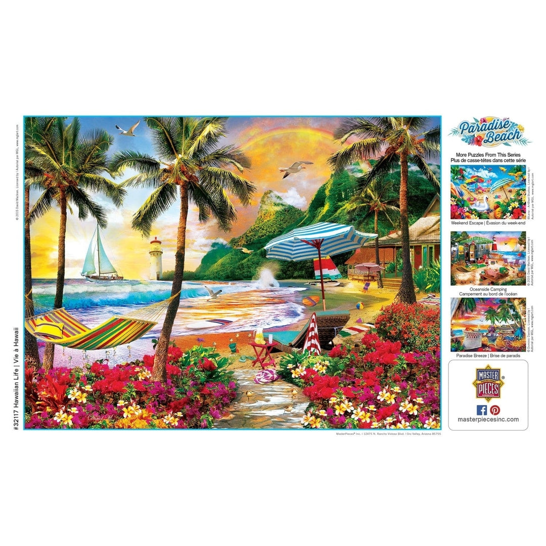 MasterPieces Paradise Beach Hawaiian 550 Piece Jigsaw Puzzle 24x18 Eco-Friendly Image 4