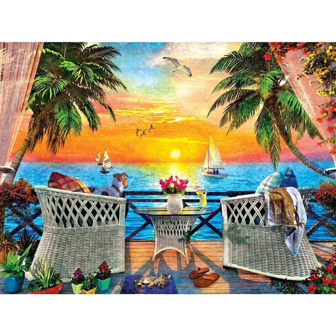 MasterPieces Paradise Beach Jigsaw Puzzle 550 Pieces 24x18 Recycled Material Image 2