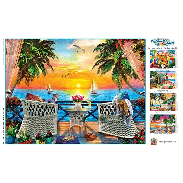 MasterPieces Paradise Beach Jigsaw Puzzle 550 Pieces 24x18 Recycled Material Image 4