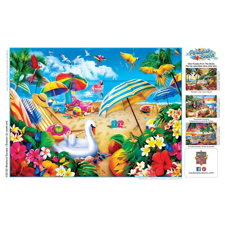 MasterPieces Paradise Beach 550 Piece Jigsaw Puzzle 24x18 Eco-Friendly Chipboard Image 4