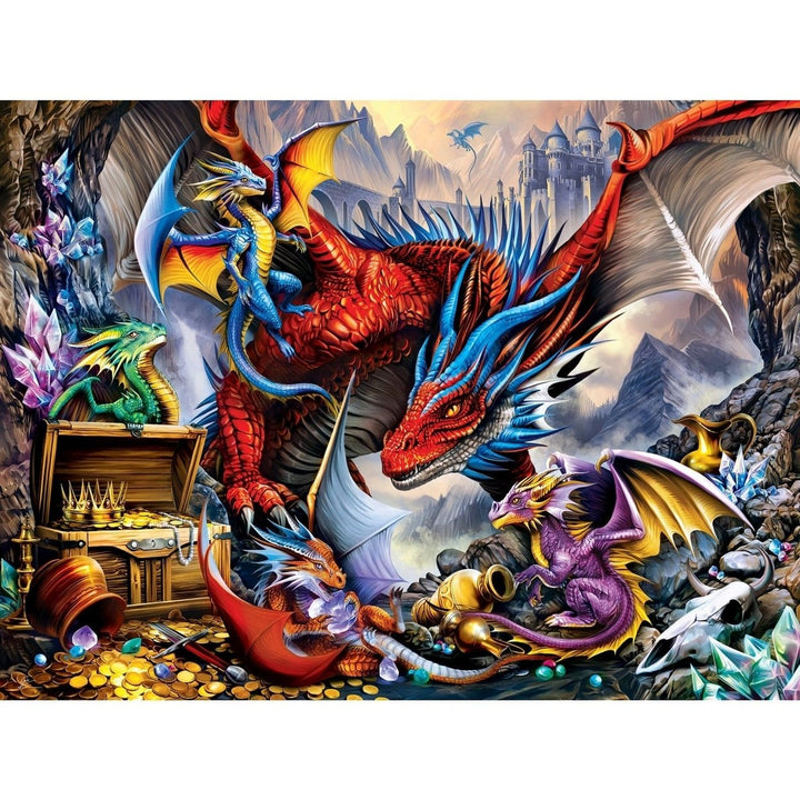 MasterPieces Dragons Horde 300 Piece EZ Grip Jigsaw Puzzle 18x24 Recycled Material Image 2