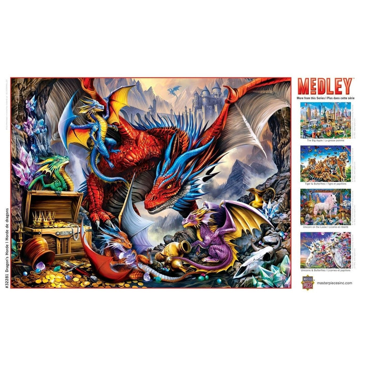 MasterPieces Dragons Horde 300 Piece EZ Grip Jigsaw Puzzle 18x24 Recycled Material Image 4