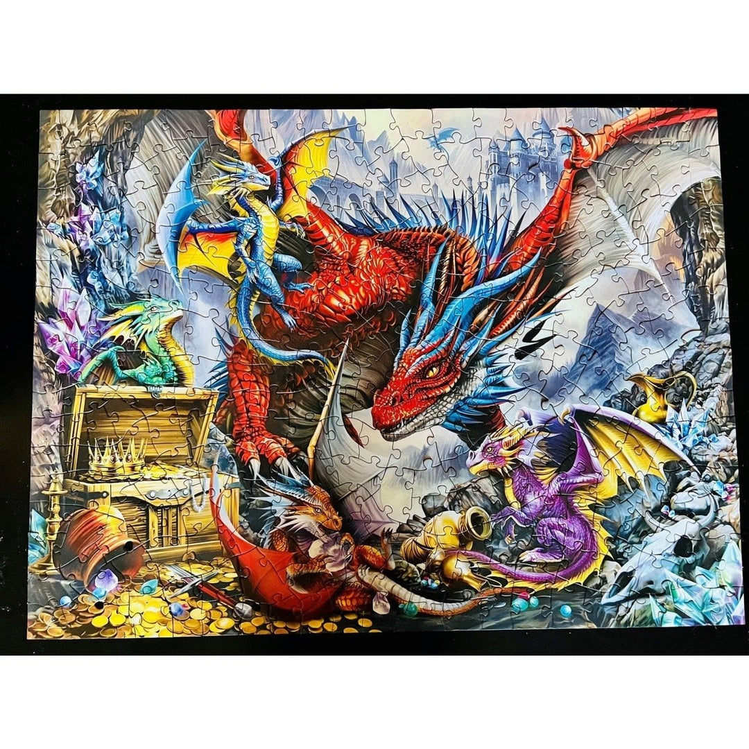 MasterPieces Dragons Horde 300 Piece EZ Grip Jigsaw Puzzle 18x24 Recycled Material Image 6