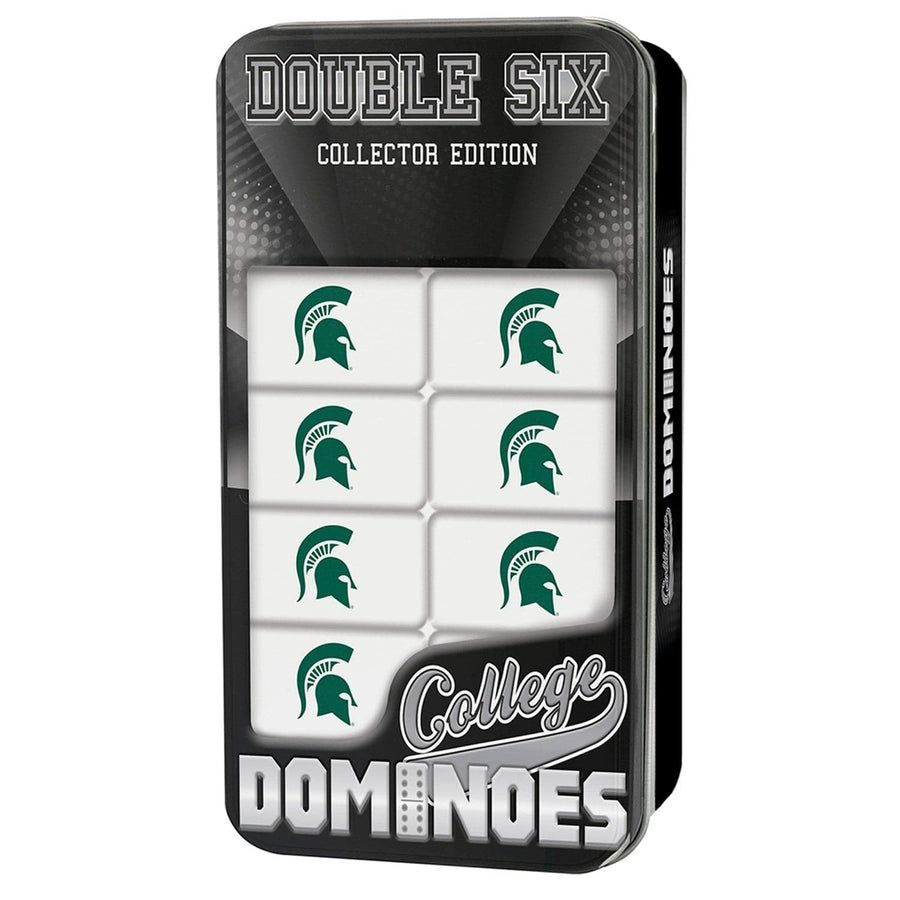 Michigan State Spartans Dominoes Set in Collectible Tin Officially Licensed Image 1