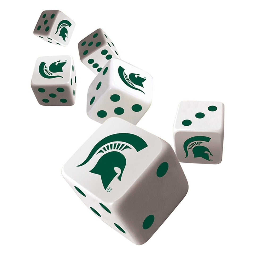 Michigan State Spartans Dice Set 6-Piece D6 Gaming Dice Officially Licensed 16mm Image 2