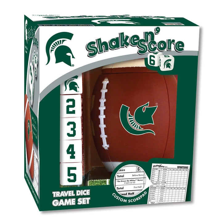 Michigan State Spartans Shake n Score Dice Game Travel Game for Fans 2+ Players Image 1