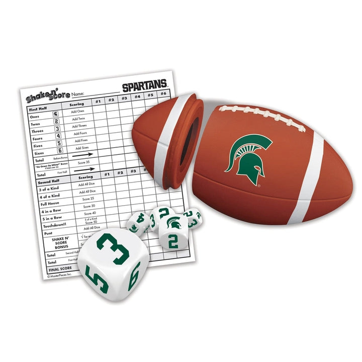 Michigan State Spartans Shake n Score Dice Game Travel Game for Fans 2+ Players Image 2