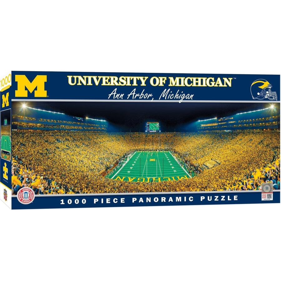 Michigan Wolverines - 1000 Piece Panoramic Jigsaw Puzzle - End View Image 1