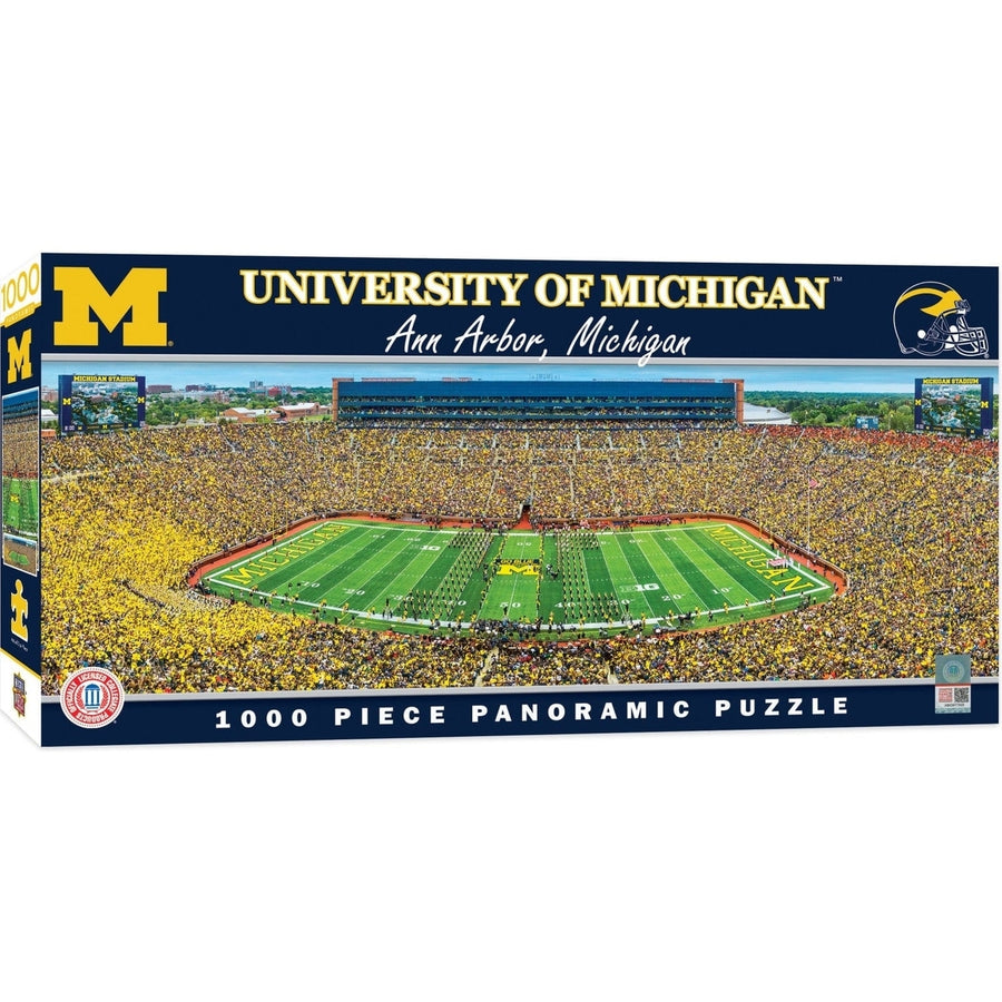 Michigan Wolverines - 1000 Piece Panoramic Jigsaw Puzzle - Center View Image 1