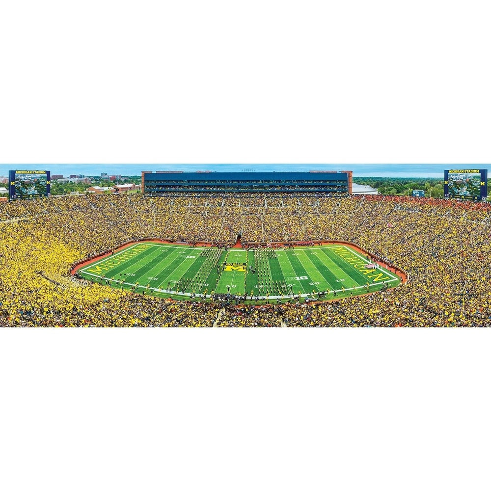 Michigan Wolverines - 1000 Piece Panoramic Jigsaw Puzzle - Center View Image 2