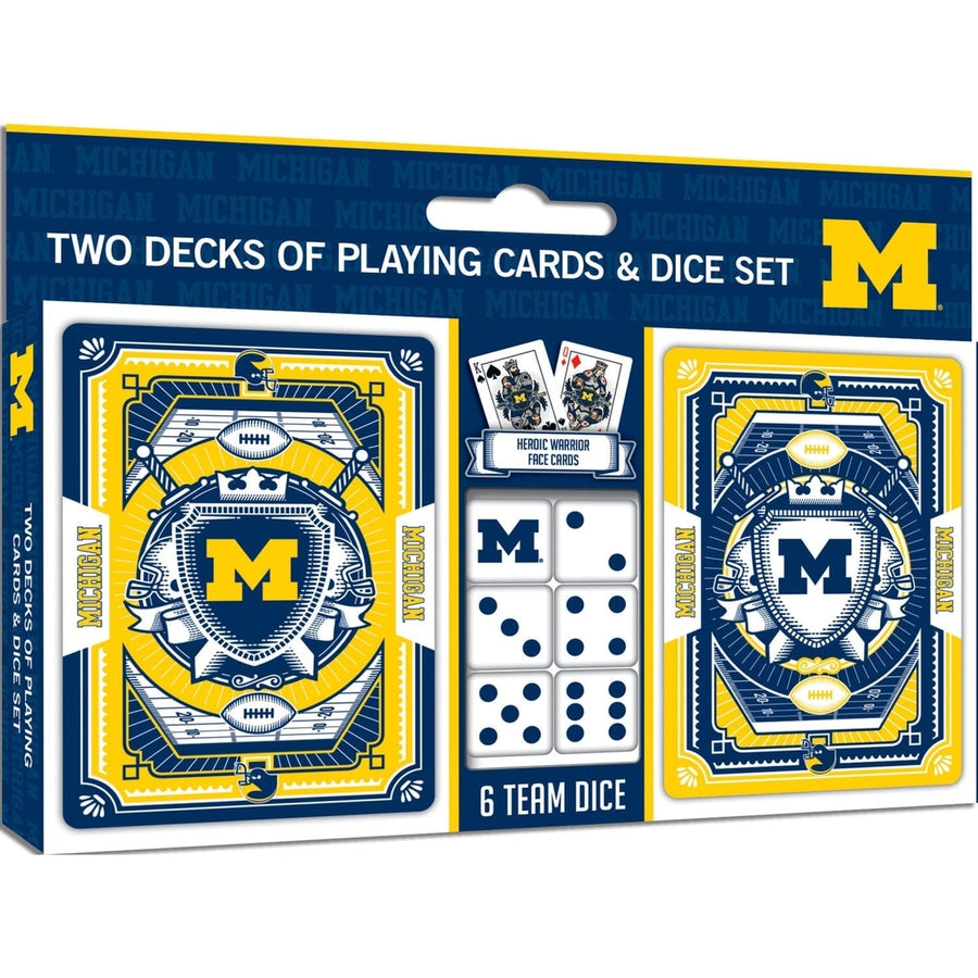 Michigan Wolverines - 2-Pack Playing Cards and Dice Set Image 1