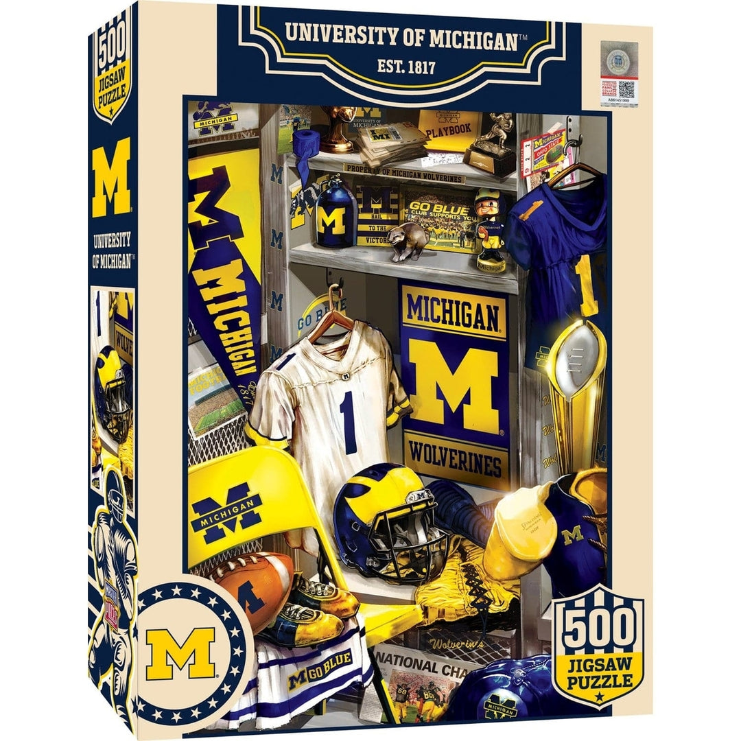 Michigan Wolverines - Locker Room 500 Piece Jigsaw Puzzle Image 1