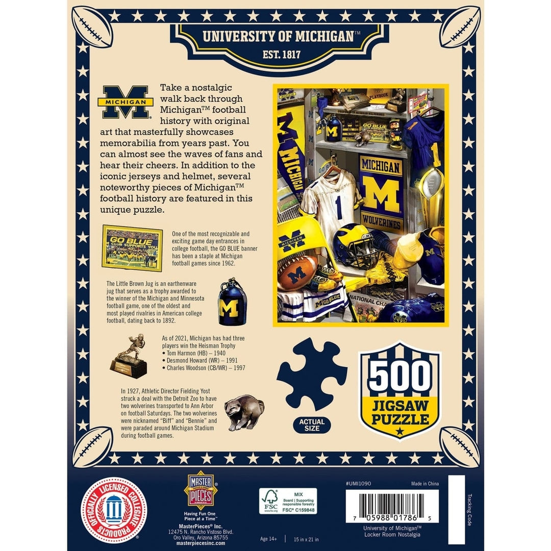 Michigan Wolverines - Locker Room 500 Piece Jigsaw Puzzle Image 3